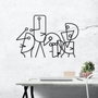 Wallity Damophilus Escultura de Pared de Metal Negra
